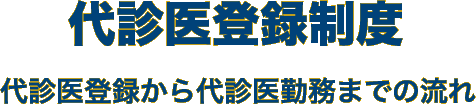 代診医登録制度　代診医登録から代診医勤務までの流れ